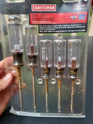 VTG CRAFTSMAN USA NO.9-41404 5pc TORX STAR SCREWDRIVER SET T10,T15,T20,T25,T27 - Image 1 of 4