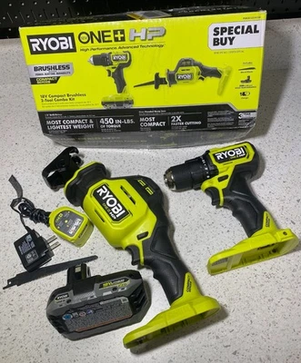 RYOBI PSBCK1221K1SB ONE+ HP 18V Brushless Cordless Compact 2-Tool Combo Kit- FS - Image 1 of 3