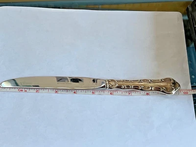 Cuchillo de Cena Gorham Strasbourg Plata Esterlina Hoja Moderna 9 3/4" SIN MONOGRAMA Foto 1 de 4