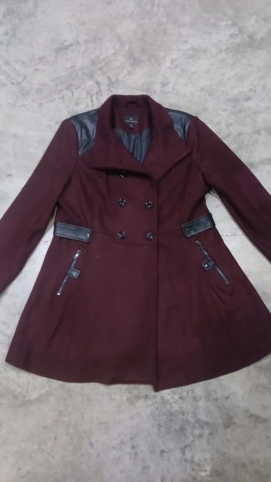 Worthington Womens XL Maroon Pea Coat New With Tags - Image 1 of 4