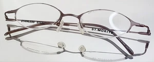 Vintage ST. MORITZ CYBER 805 Eyeglasses BROWN MATT New Semirimless 44-19 Korea - Picture 1 of 15