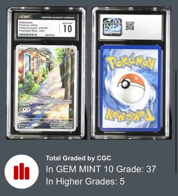 Sudowoodo 219/193 Sv02: Paldea Evolved Illustration Rare 2023 CGC 10 GEM MINT - Image 1 of 3