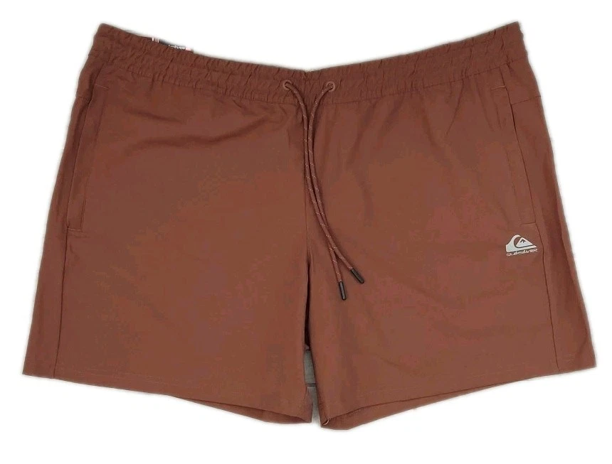 QUIKSILVER DryFlight Shorts Mens 2XL Comfort Stretch Moisture Wicking Zip Brown