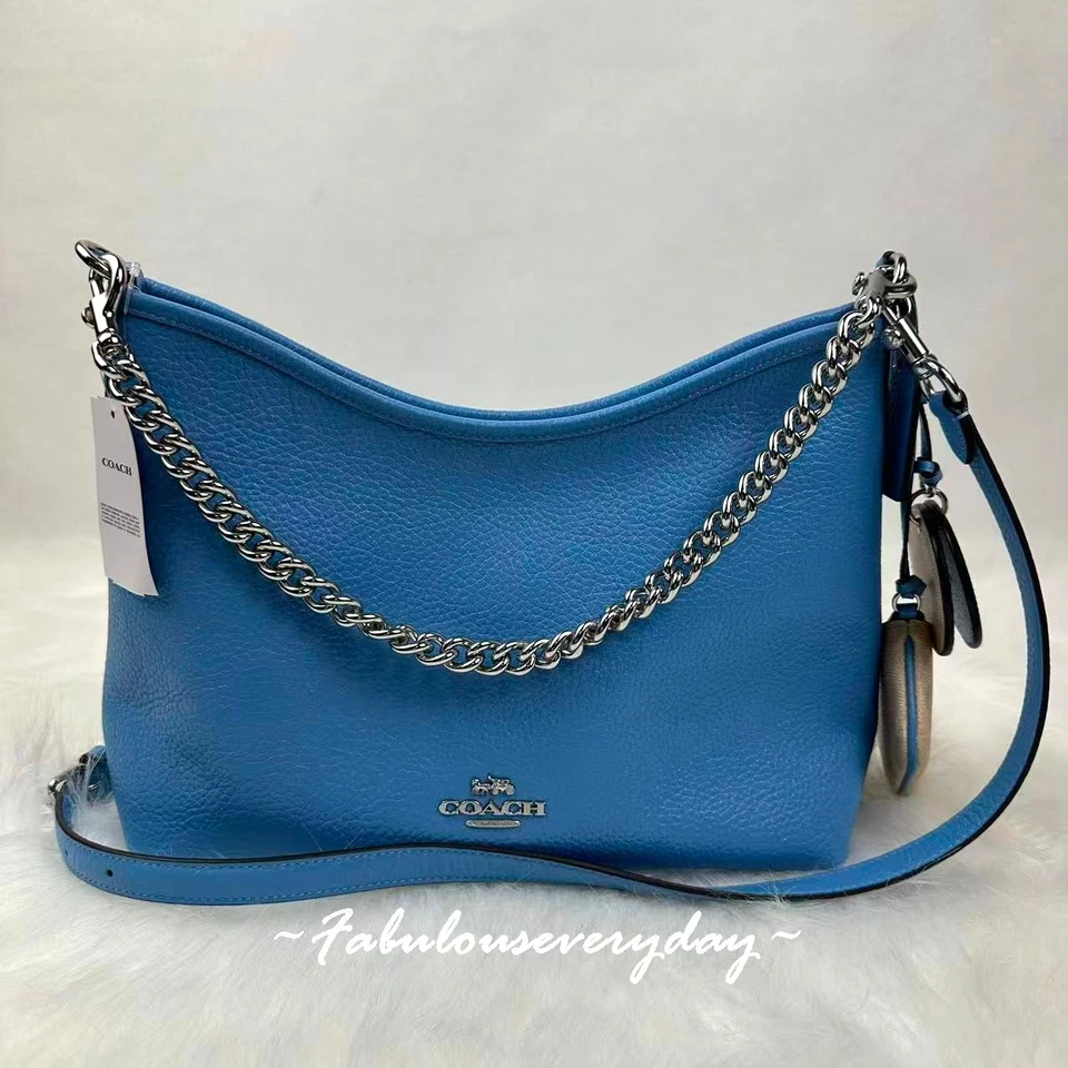 Coach Laurel Shoulder Bag With Mirror Charm And Pouch In Leather/Black CBI94