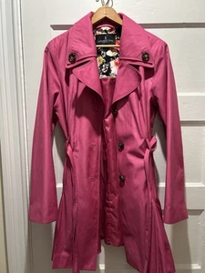 LONDON FOG Women’s Sz Medium Red Lightweight Trench Coat Jacket - Picture 1 of 4