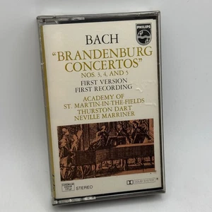 Marriner Dart - Bach Concertos 3 4 5 Cassette Phillips Classical 1989 SEALED NOS - Picture 1 of 6