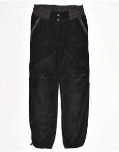 BENETTON Womens Straight Corduroy Trousers UK 6 XS W25 L25 Black Viscose AG10 - Picture 1 of 3