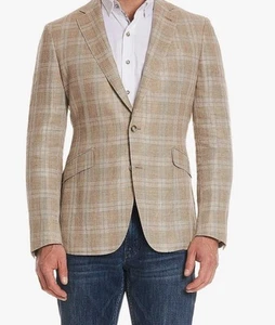 NWT Robert Graham  Clooney Tailored Fit Sportcoat Jacket Size 40 Khaki $698 - Picture 1 of 12