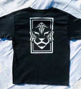 Youth black T-shirt custom white vinyl Korean logo for kids - Picture 1 of 2