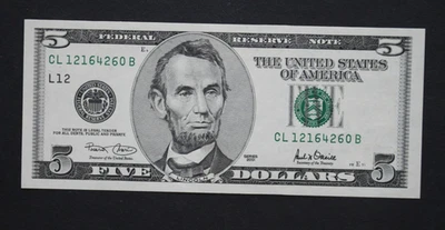2001 $5 San Francisco Federal Reserve Note/F-1988L/uncirculated - Image 1 of 4