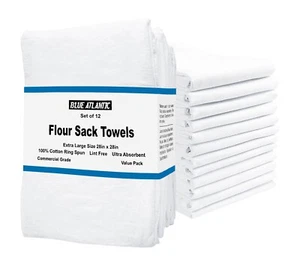 Flour Sack Dish Towels,100% Cotton Dishcloths Kitchen Towels 28 x 28 - Picture 1 of 9