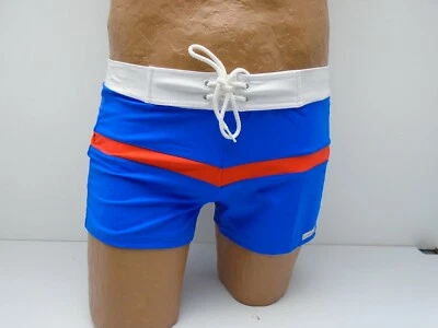 Hombre Sauvage Sport Retro Lycra Nadador Azul/Naranja Tallas Sm-XL 610F Foto 1 de 3