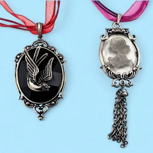 GOTHIC CAMEO NECKLACE LOT ribbon choker steampunk rockabilly B1 - Picture 1 of 5