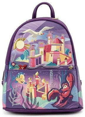 LOUNGEFLY ARIEL CASTLE SERIES MINI BACKPACK Disney The Little Mermaid IN HAND - Image 1 of 4