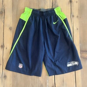 Seattle Seahawks Shorts Mens Blue Green Dri Fit On Field NFL Football Small - Picture 1 of 4