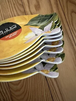 IL MULINO Platos Aperitivos Melamina Limón Árbol Amarillo Juego De 7 Nuevos Foto 1 de 3