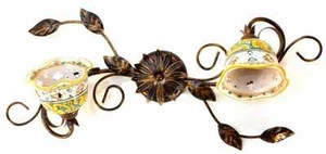 PLAFONIERA LAMPADA DA SOFFITTO CLASSICO CERAMICA SICILIANA DECORATA MARTINA/PL2 - Picture 1 of 1