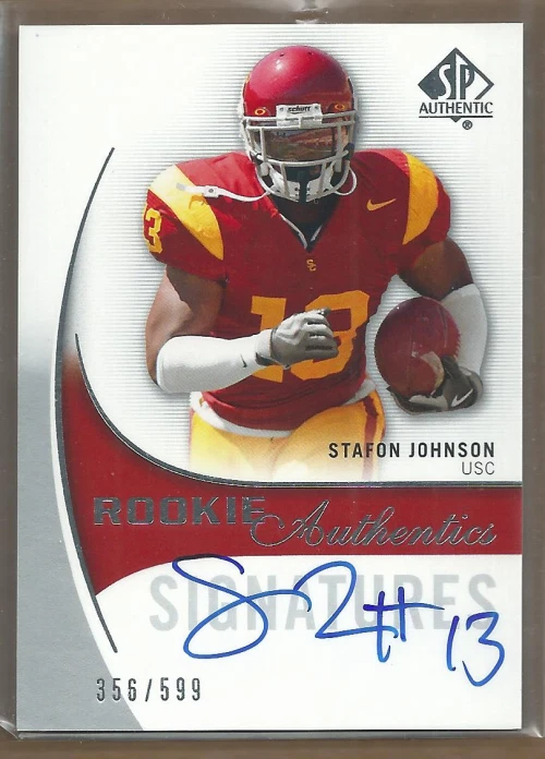 B2917- 2010 SP Authentic #170 Stafon Johnson RC Auto /599 SAMPLE PIC - Image 1 of 1