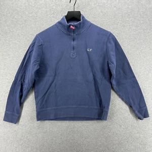 Vineyard Vines Sweater Kids Size Large 16-18 Blue Long Sleeve 1/4 Zip Cotton - Picture 1 of 10