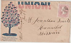 Civil War Patriotic Cover Illus MONEY TREE #65 fancy West Fremont O (f30) - Picture 1 of 2