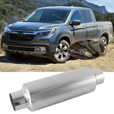 Silenciador resonador de escape de 2,5" entrada/salida 12" tono profundo para Honda Ridgeline 17-22 Foto 1 de 4