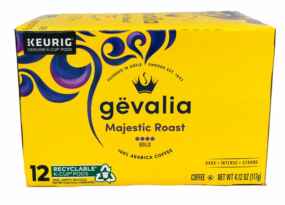 Gevalia Majestic Roast Bold Coffee K Cup Tazas Keurig 4,12 oz (12 K Tazas) Foto 1 de 1