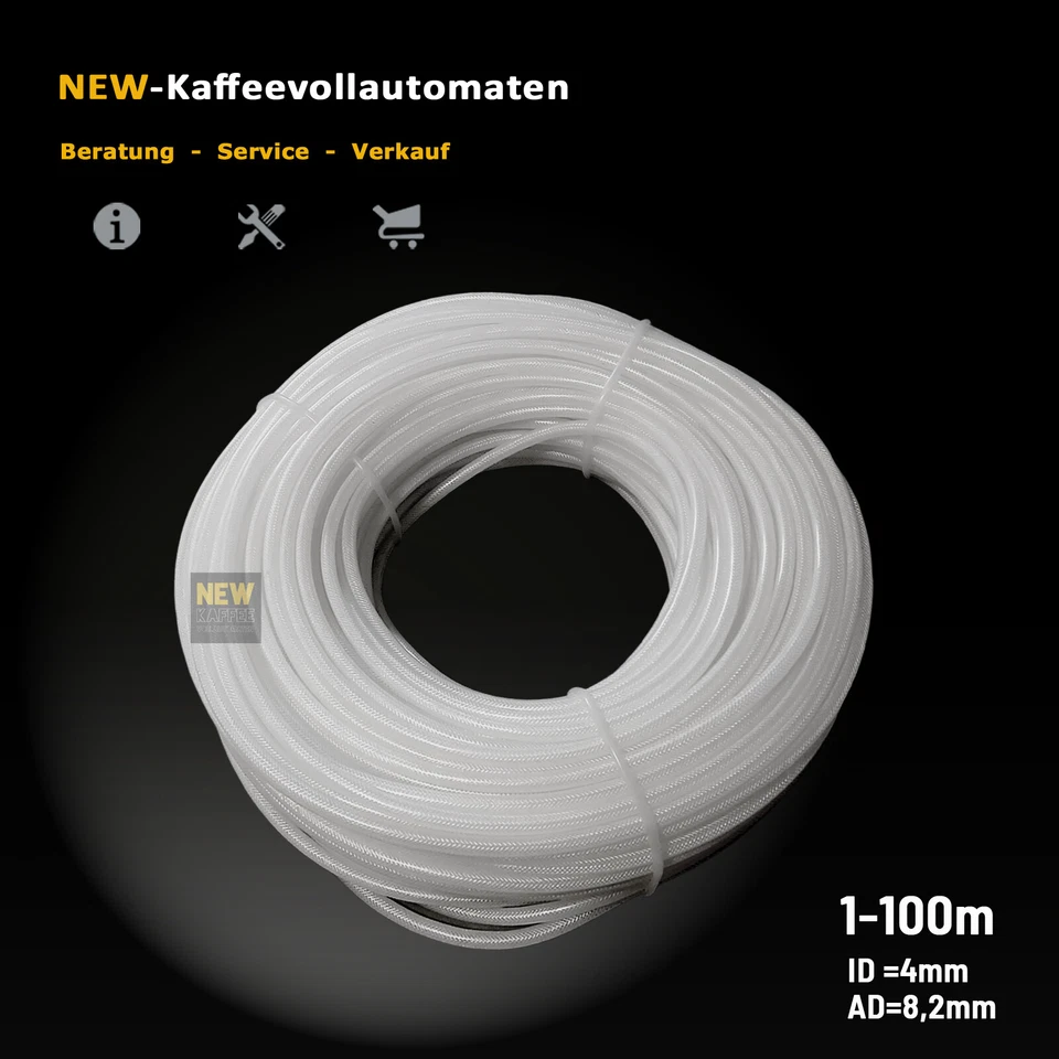  Silikon Druckschlauch mit Gewebeeinlage zu Jura Saeco Kaffeevollautomat 1m-100m - Bild 1 von 1