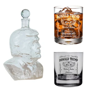 Bicchiere da whisky 2025 inciso Trump President n.45&47 Make America Great Again - Foto 1 di 13