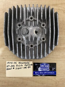 1975-76 Kawasaki KT250 Trials Cylinder Head Part # 11001-106-80 Nice Condition - Picture 1 of 10