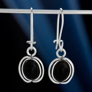 Onyx Silber 925 Ohrringe Damen Schmuck Sterlingsilber H525 - Imagen 1 de 2