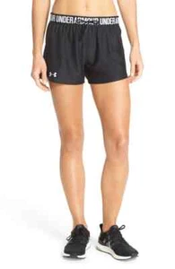 $110 Under Armour Women's Black UA Lightweight Micro Play Up Track Shorts Size L - Picture 1 of 3