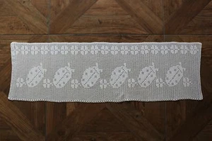 Häkelgardine Handarbeit - Marienkäfer  Blumen - 78 x 23,5 cm Ostern Frühling  - Bild 1 von 6