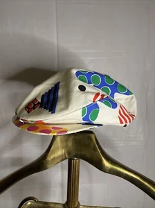 Vintage United Hatter Cap Millinery Hat 80’s Multicolor Patterns Newsboy Style - Picture 1 of 12