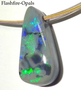 32,7ct GEM Black/S-Black Opal Anhänger Grün-Blaue Pattern Flashfire-Opals - Picture 1 of 6