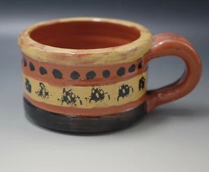 TAZA SOPA CERÁMICA ARTE REDWARE TAZA DE CAFÉ FIRMADA MULLER - Imagen 1 de 5