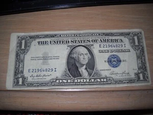 1935E RARE ERROR DOLLAR BILL SILVER CERTIFICATE - Picture 1 of 6