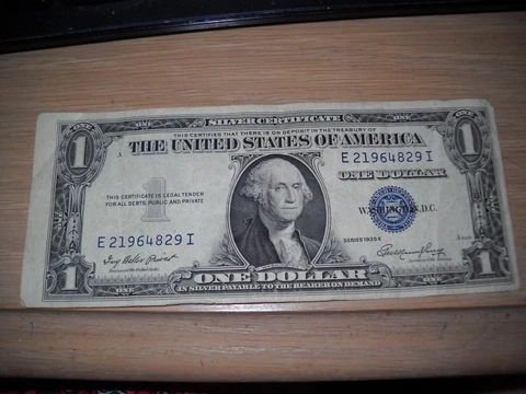 1935E RARE ERROR DOLLAR BILL SILVER CERTIFICATE Cover