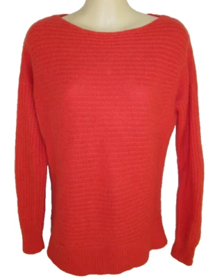 Suéter Tejido Theory 100% Cachemira Naranja Cuello Barco Grueso P/TP Foto 1 de 4