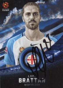 Tarjeta de juego Tap N firmada 2016 2017 Melbourne City FC A-League - Luke Brattan - Imagen 1 de 3