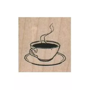 NEW Hot Coffee RUBBER STAMP, Coffee Stamp, Coffee Lovers Stamp, Breakfast Stamp - Picture 1 of 1