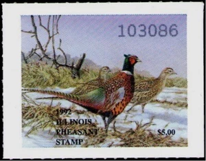 XItem Illinois Pheasant 1992 $5.00 - Picture 1 of 1