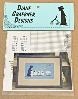 Diane Graebner "Evening Feed" Amish w/ Sheep Cross Stitch Pattern NIP - Image 1 of 2