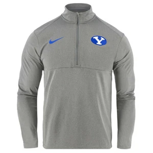 Suéter Nike para hombre Dri-Fit ovalado Y BYU con cremallera cuáter en gris brezo - Imagen 1 de 3