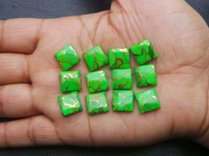Cabujón cuadrado turquesa cobre verde 5x5 mm a 20x20 mm piedras preciosas sueltas IC176 - Imagen 1 de 6