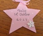 Personalised Baby's First 1St Christmas Tree Decoration 10Cm Wooden Star