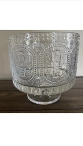Christmas Nutcracker  Hobnail Glass Trifle Dish- Cake Pedestal  - Imagen 1 de 6