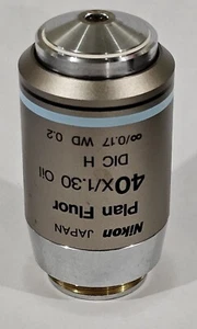 Nikon CFI Plan Fluor 40x/1.30 Oil ∞/0.17 WD0.2 DIC H obiettivo microscopio - Foto 1 di 6