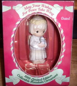 NEW PRECIOUS MOMENTS 1999 MAY YOUR WISHES FOR PEACE TAKE WING ORNAMENT #587818 - Picture 1 of 1