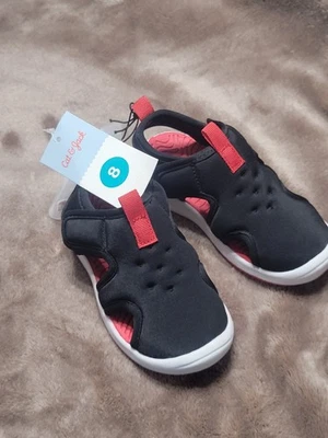 NEW Cat & Jack Toddler Slip on Tommie Water Shoes Sandals Size 8 Child Red Black - Image 1 of 4