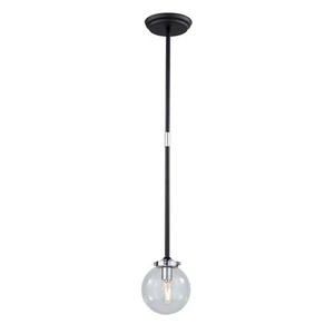 Artcraft Vero Modo 1 Light Pendant, Matte Black & Chrome - AC11431CL - Picture 1 of 1